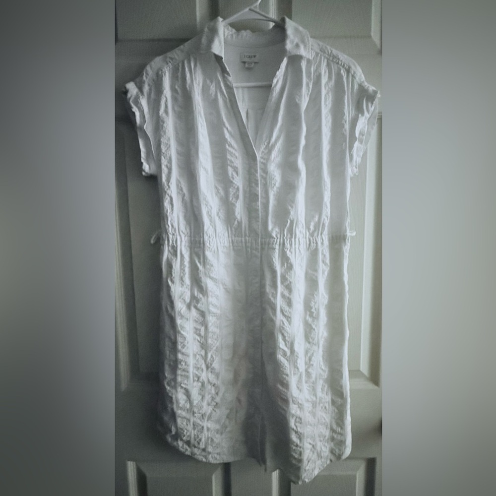J. Crew White Short-Sleeve Dress